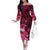 New Zealand Matariki Family Matching Off The Shoulder Long Sleeve Dress and Hawaiian Shirt Maori Tui Bird Magenta Galaxy