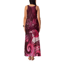 New Zealand Matariki Family Matching Tank Maxi Dress and Hawaiian Shirt Maori Tui Bird Magenta Galaxy