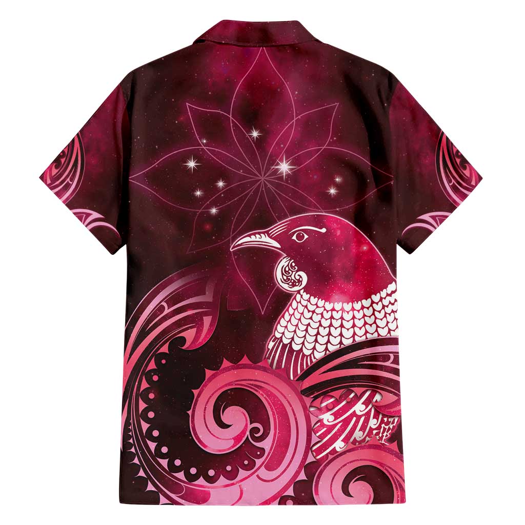 New Zealand Matariki Hawaiian Shirt Maori Tui Bird Magenta Galaxy DT05 - Polynesian Pride