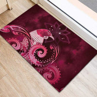 New Zealand Matariki Rubber Doormat Maori Tui Bird Magenta Galaxy