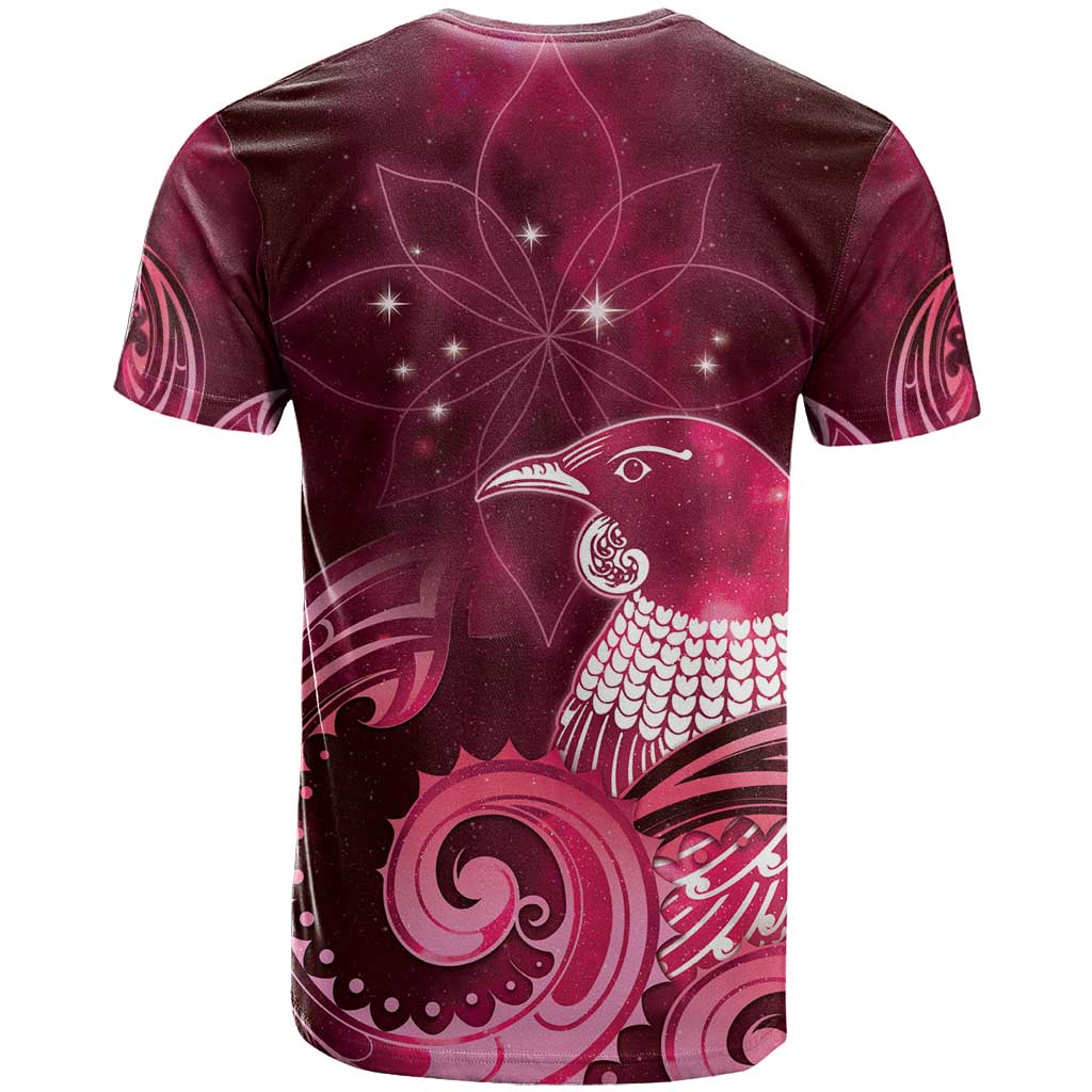 New Zealand Matariki T Shirt Maori Tui Bird Magenta Galaxy DT05 - Polynesian Pride