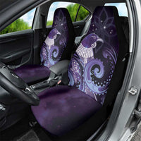 New Zealand Matariki Car Seat Cover Maori Tui Bird Purple Galaxy