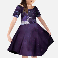 New Zealand Matariki Family Matching Mermaid Dress and Hawaiian Shirt Maori Tui Bird Purple Galaxy