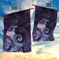 New Zealand Matariki Garden Flag Maori Tui Bird Purple Galaxy DT05 - Polynesian Pride