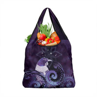 New Zealand Matariki Grocery Bag Maori Tui Bird Purple Galaxy DT05 1-pack One Size Purple - Polynesian Pride