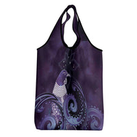 New Zealand Matariki Grocery Bag Maori Tui Bird Purple Galaxy DT05 - Polynesian Pride