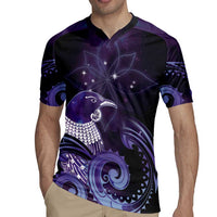New Zealand Matariki Rugby Jersey Maori Tui Bird Purple Galaxy DT05 - Polynesian Pride