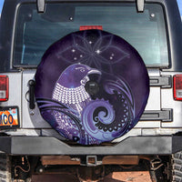 New Zealand Matariki Spare Tire Cover Maori Tui Bird Purple Galaxy DT05 Purple - Polynesian Pride