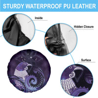 New Zealand Matariki Spare Tire Cover Maori Tui Bird Purple Galaxy DT05 - Polynesian Pride