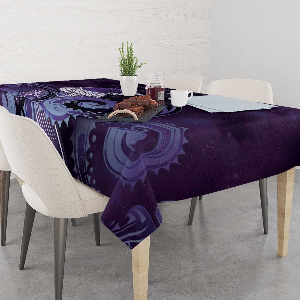 New Zealand Matariki Tablecloth Maori Tui Bird Purple Galaxy DT05 - Polynesian Pride