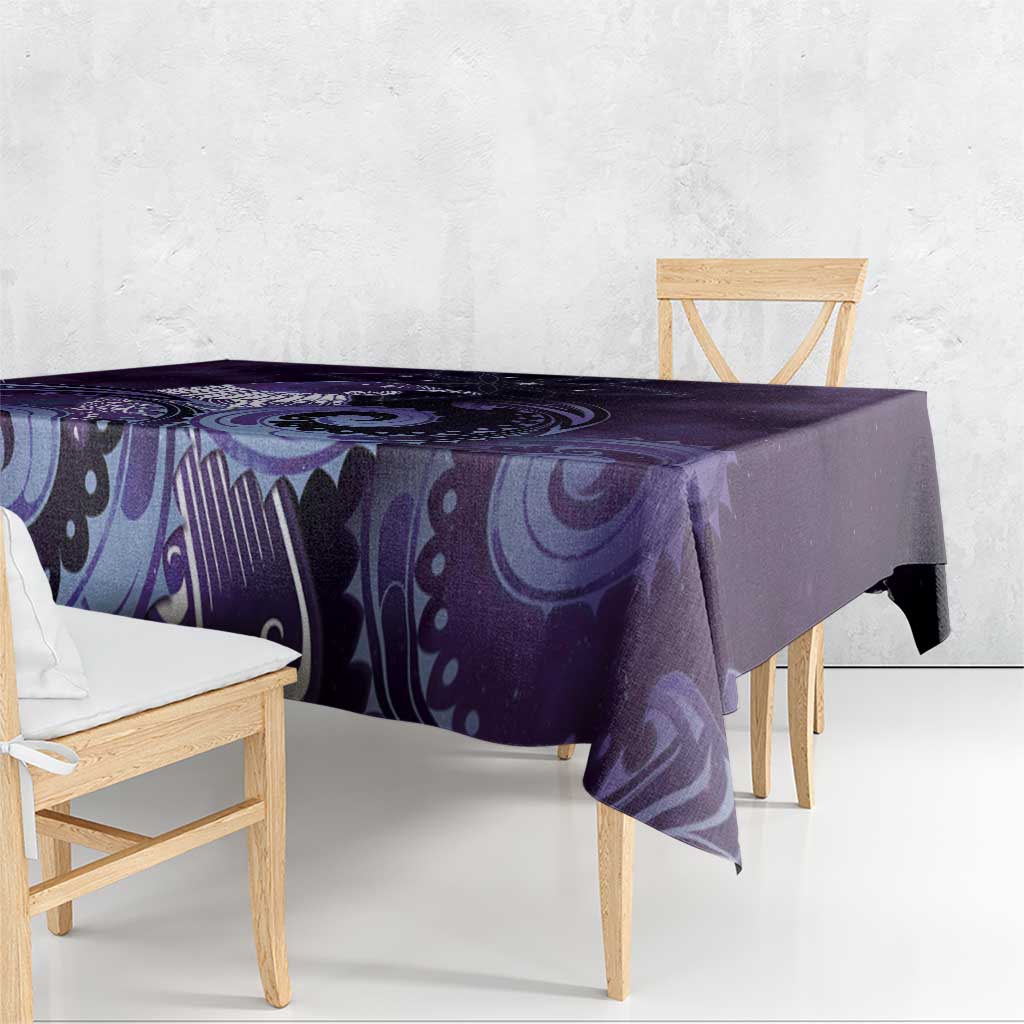 New Zealand Matariki Tablecloth Maori Tui Bird Purple Galaxy DT05 - Polynesian Pride