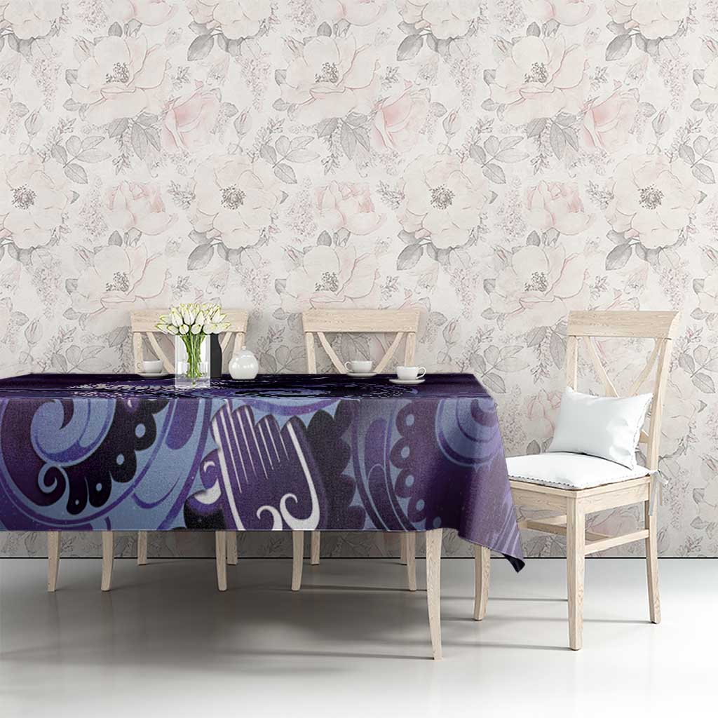 New Zealand Matariki Tablecloth Maori Tui Bird Purple Galaxy DT05 - Polynesian Pride