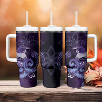 New Zealand Matariki Tumbler With Handle Maori Tui Bird Purple Galaxy DT05 - Polynesian Pride