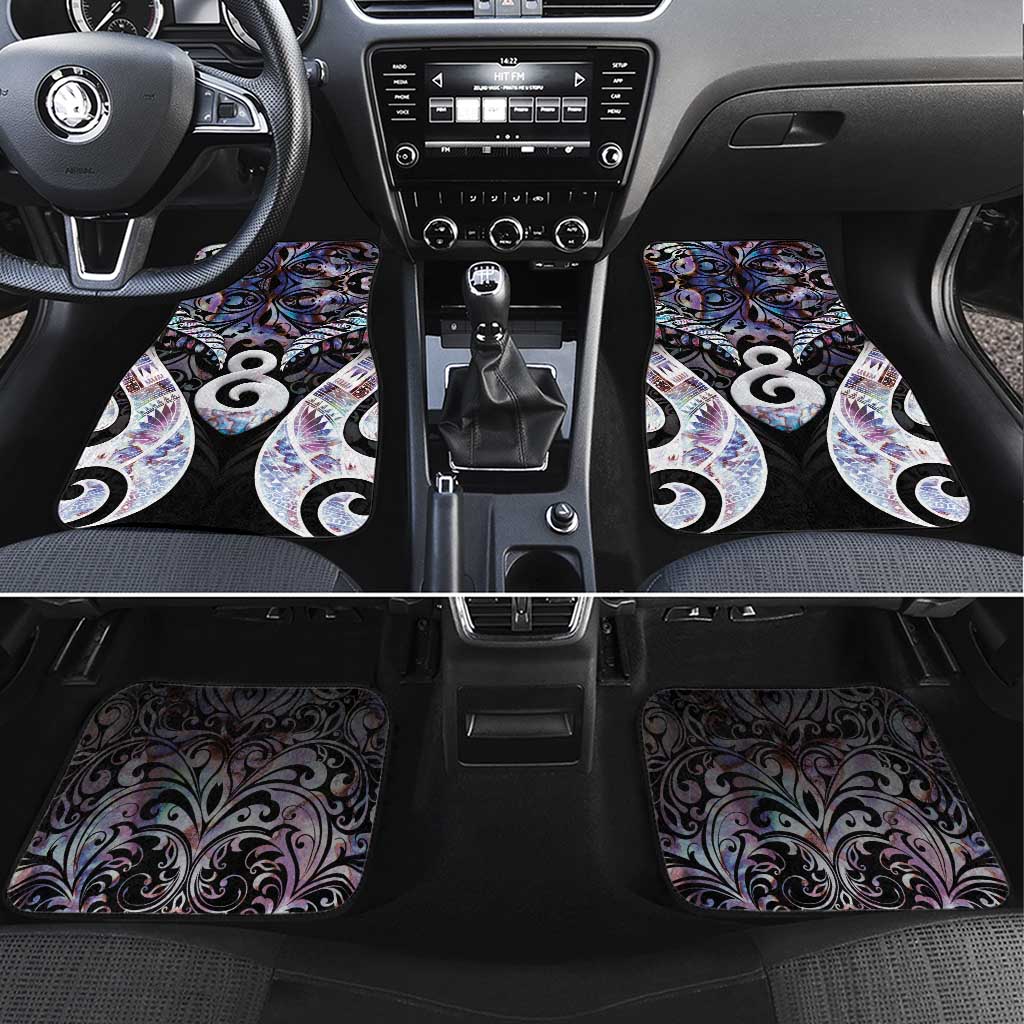 New Zealand Aotearoa Car Mats Pikorua Single Twist Pink Paua Shell
