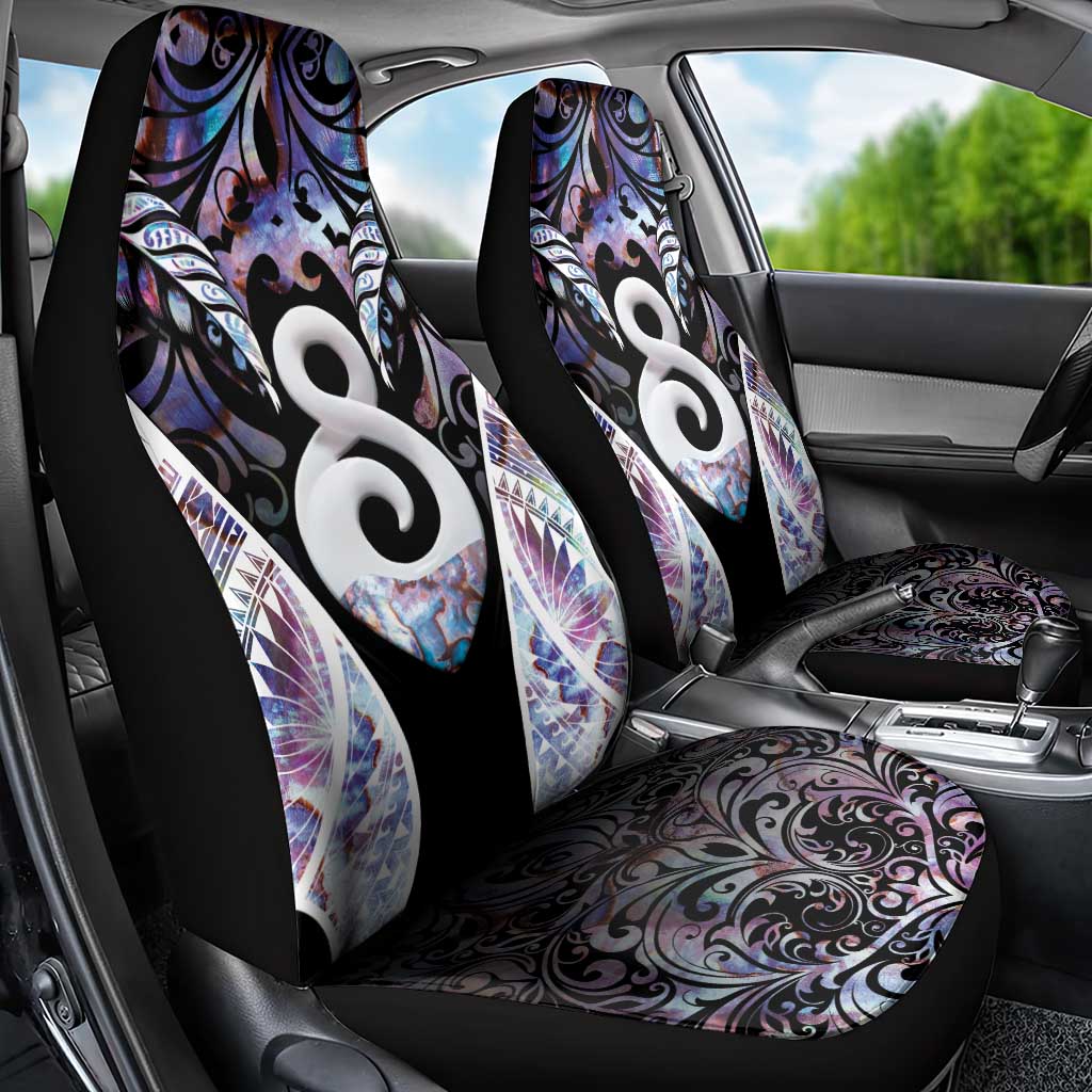 New Zealand Aotearoa Car Seat Cover Pikorua Single Twist Pink Paua Shell