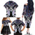 New Zealand Aotearoa Family Matching Off The Shoulder Long Sleeve Dress and Hawaiian Shirt Pikorua Single Twist Pink Paua Shell