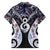 New Zealand Aotearoa Family Matching Off The Shoulder Long Sleeve Dress and Hawaiian Shirt Pikorua Single Twist Pink Paua Shell