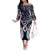 New Zealand Aotearoa Family Matching Off The Shoulder Long Sleeve Dress and Hawaiian Shirt Pikorua Single Twist Pink Paua Shell