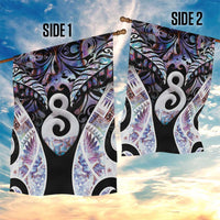 New Zealand Aotearoa Garden Flag Pikorua Single Twist Pink Paua Shell