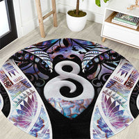 New Zealand Aotearoa Round Carpet Pikorua Single Twist Pink Paua Shell