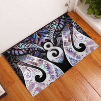 New Zealand Aotearoa Rubber Doormat Pikorua Single Twist Pink Paua Shell DT05 - Polynesian Pride