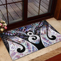 New Zealand Aotearoa Rubber Doormat Pikorua Single Twist Pink Paua Shell DT05 - Polynesian Pride