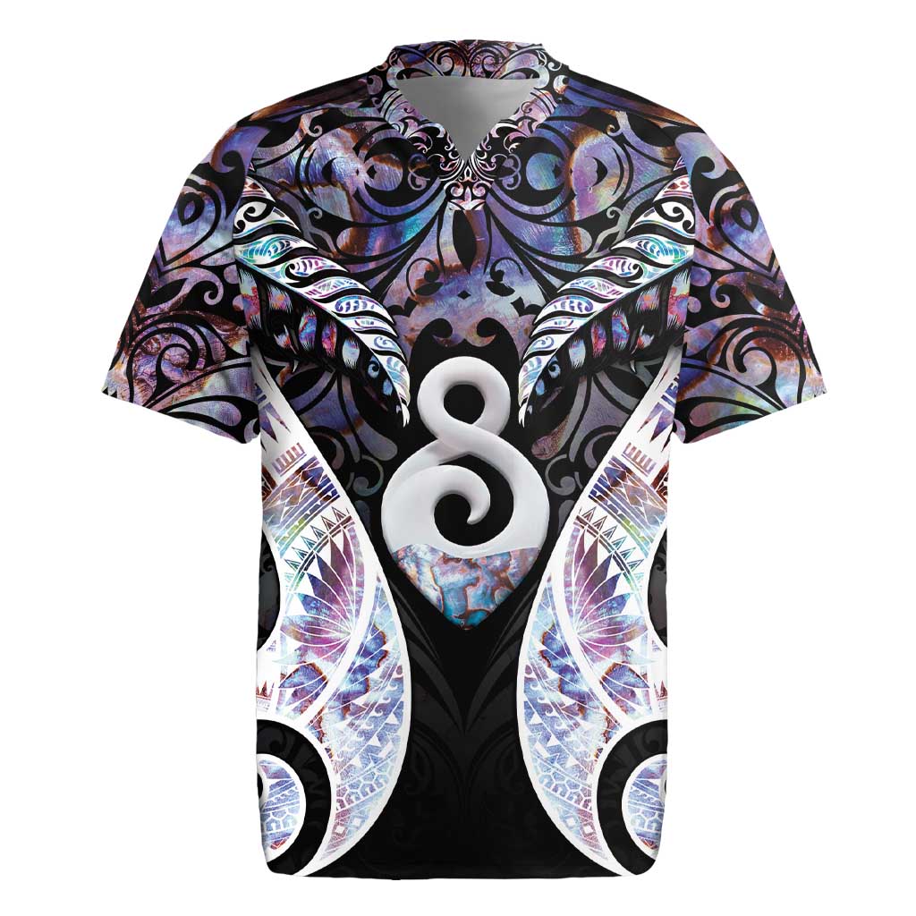 New Zealand Aotearoa Rugby Jersey Pikorua Single Twist Pink Paua Shell DT05 Pink - Polynesian Pride