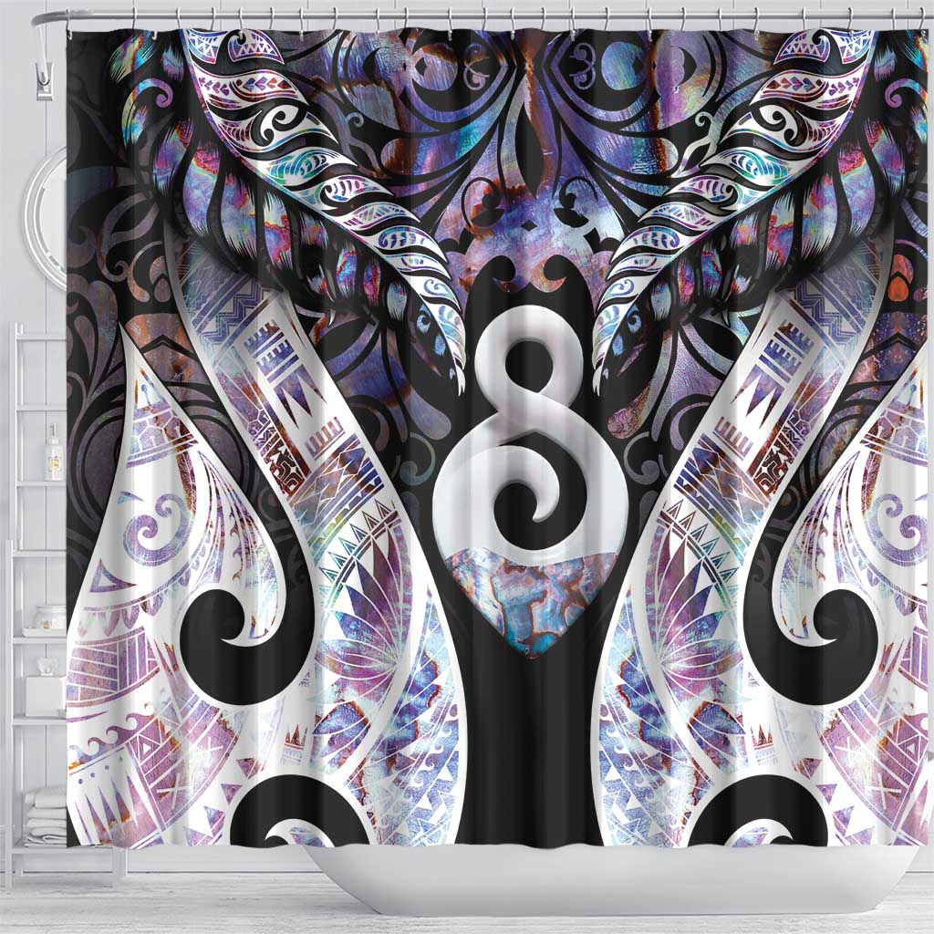 New Zealand Aotearoa Shower Curtain Pikorua Single Twist Pink Paua Shell