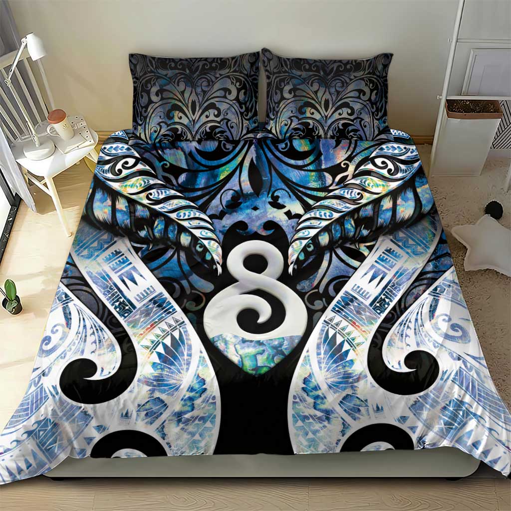 New Zealand Aotearoa Bedding Set Pikorua Single Twist Green Paua Shell