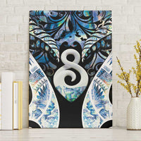 New Zealand Aotearoa Canvas Wall Art Pikorua Single Twist Green Paua Shell