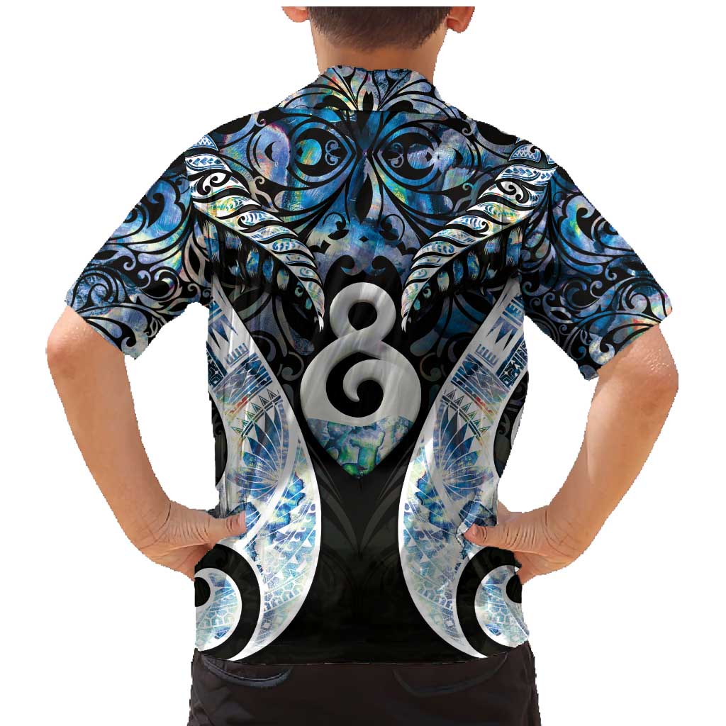 New Zealand Aotearoa Family Matching Mermaid Dress and Hawaiian Shirt Pikorua Single Twist Green Paua Shell DT05 - Polynesian Pride