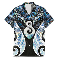 New Zealand Aotearoa Family Matching Mermaid Dress and Hawaiian Shirt Pikorua Single Twist Green Paua Shell DT05 Dad's Shirt - Short Sleeve Green - Polynesian Pride
