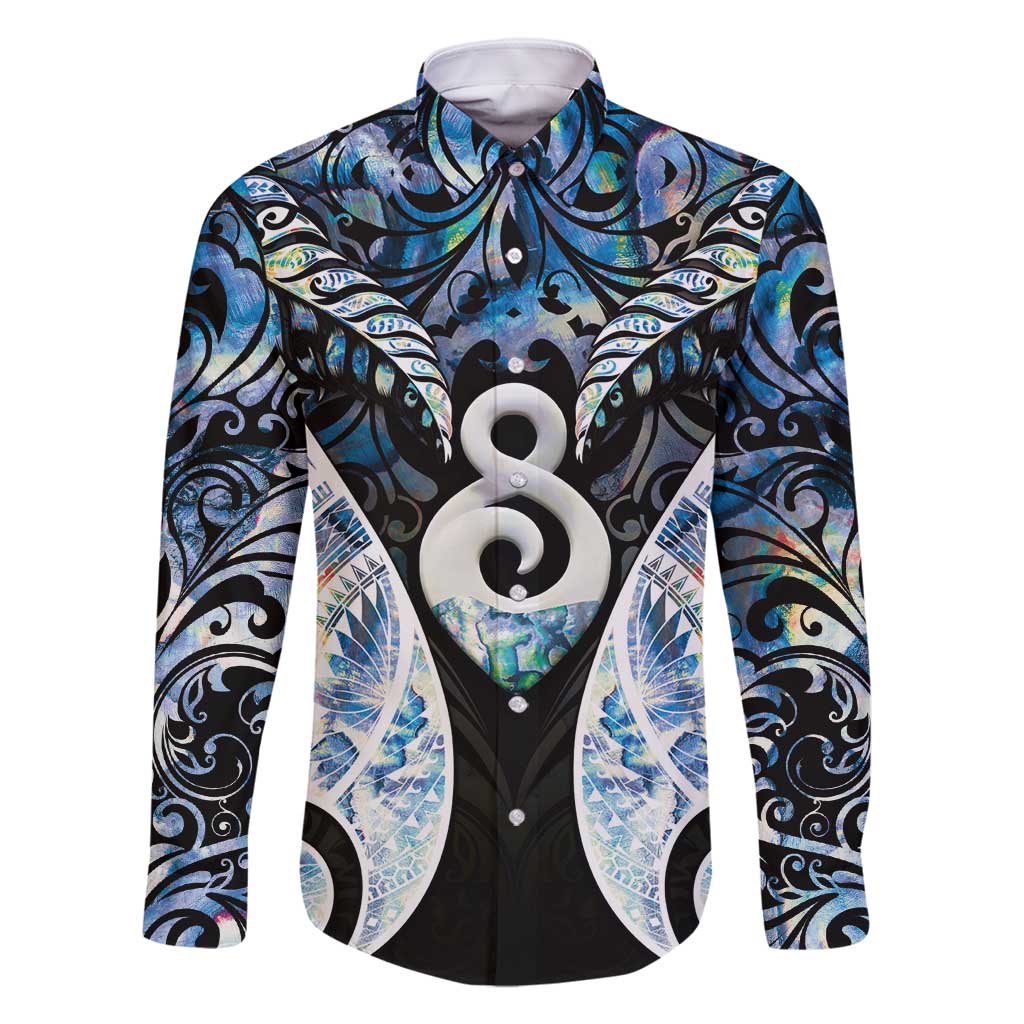 New Zealand Aotearoa Family Matching Off Shoulder Short Dress and Hawaiian Shirt Pikorua Single Twist Green Paua Shell