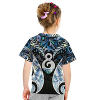 New Zealand Aotearoa Kid T Shirt Pikorua Single Twist Green Paua Shell DT05 - Polynesian Pride