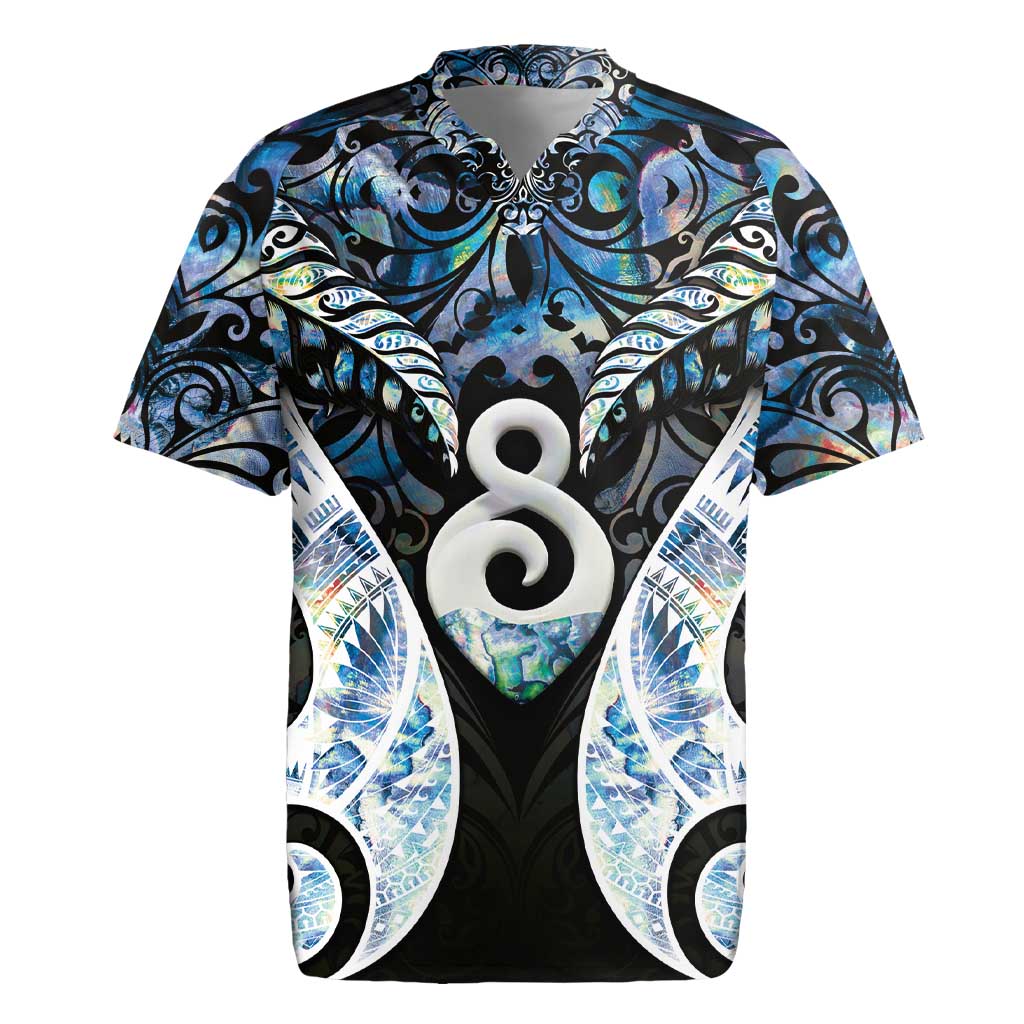 New Zealand Aotearoa Rugby Jersey Pikorua Single Twist Green Paua Shell DT05 Green - Polynesian Pride