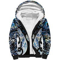 New Zealand Aotearoa Sherpa Hoodie Pikorua Single Twist Green Paua Shell