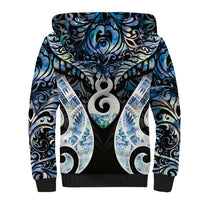 New Zealand Aotearoa Sherpa Hoodie Pikorua Single Twist Green Paua Shell