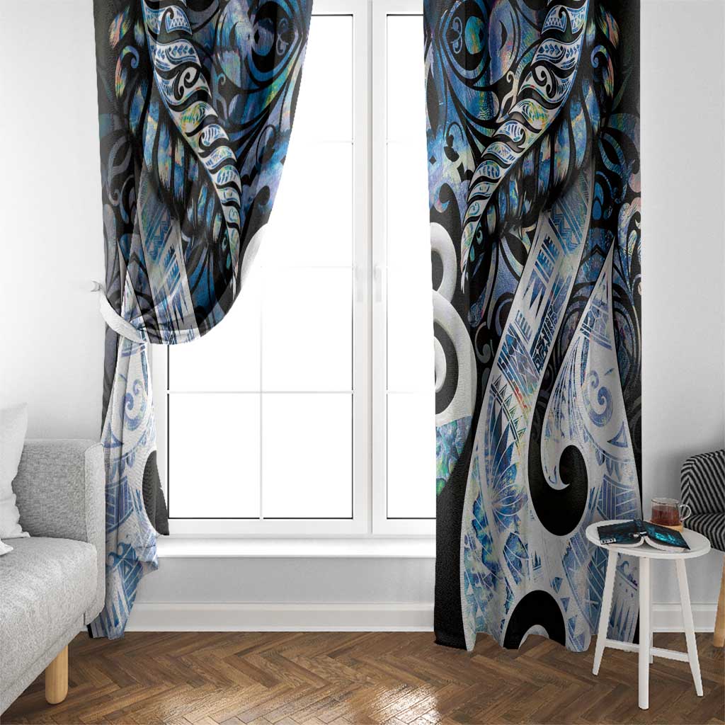 New Zealand Aotearoa Window Curtain Pikorua Single Twist Green Paua Shell