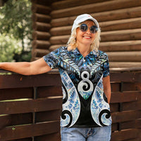 New Zealand Aotearoa Women Polo Shirt Pikorua Single Twist Green Paua Shell