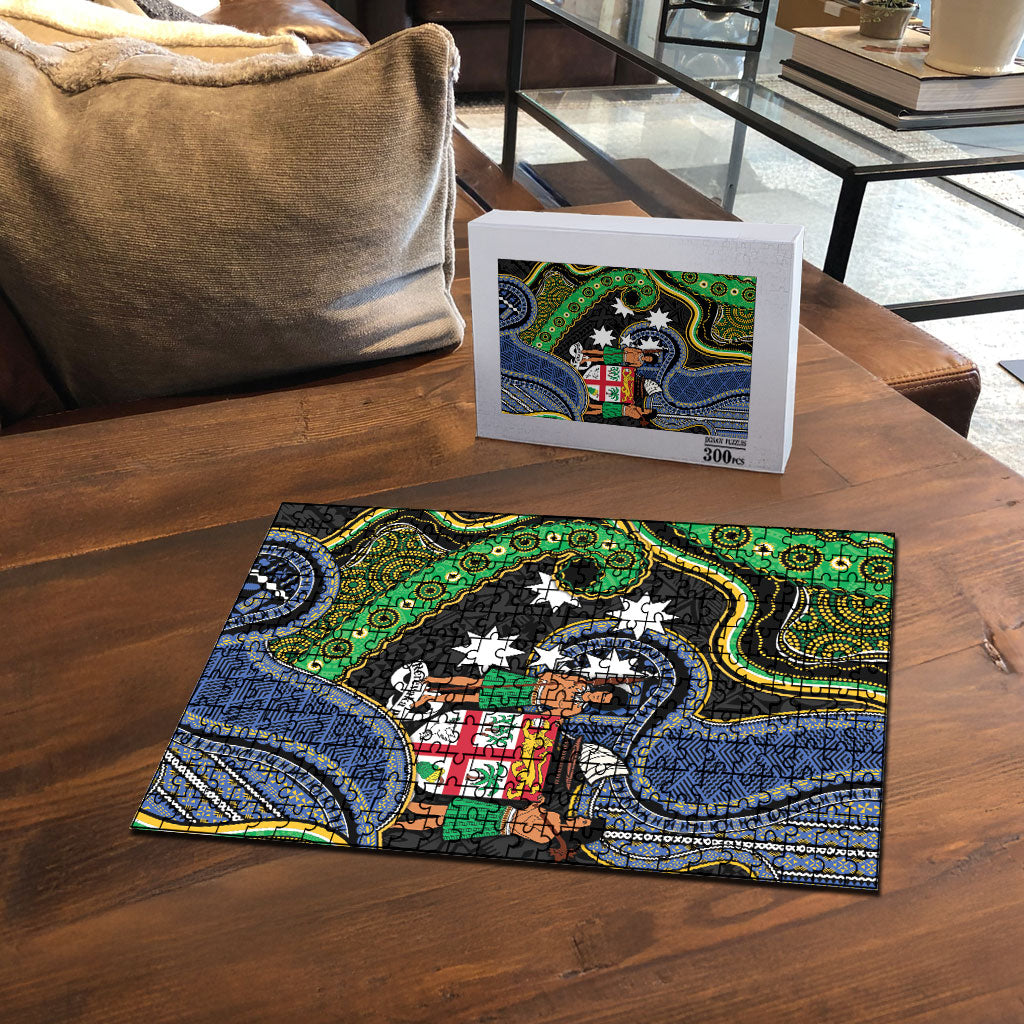 South Sea Islanders And Fiji Puzzle Fijian Coat Of Arms And Southern Cross DT05 - Polynesian Pride
