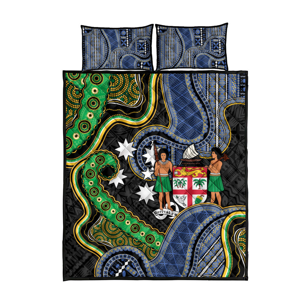 South Sea Islanders And Fiji Quilt Bed Set Fijian Coat Of Arms And Southern Cross DT05 - Polynesian Pride