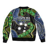 South Sea Islanders And Fiji Sleeve Zip Bomber Jacket Fijian Coat Of Arms And Southern Cross DT05 - Polynesian Pride