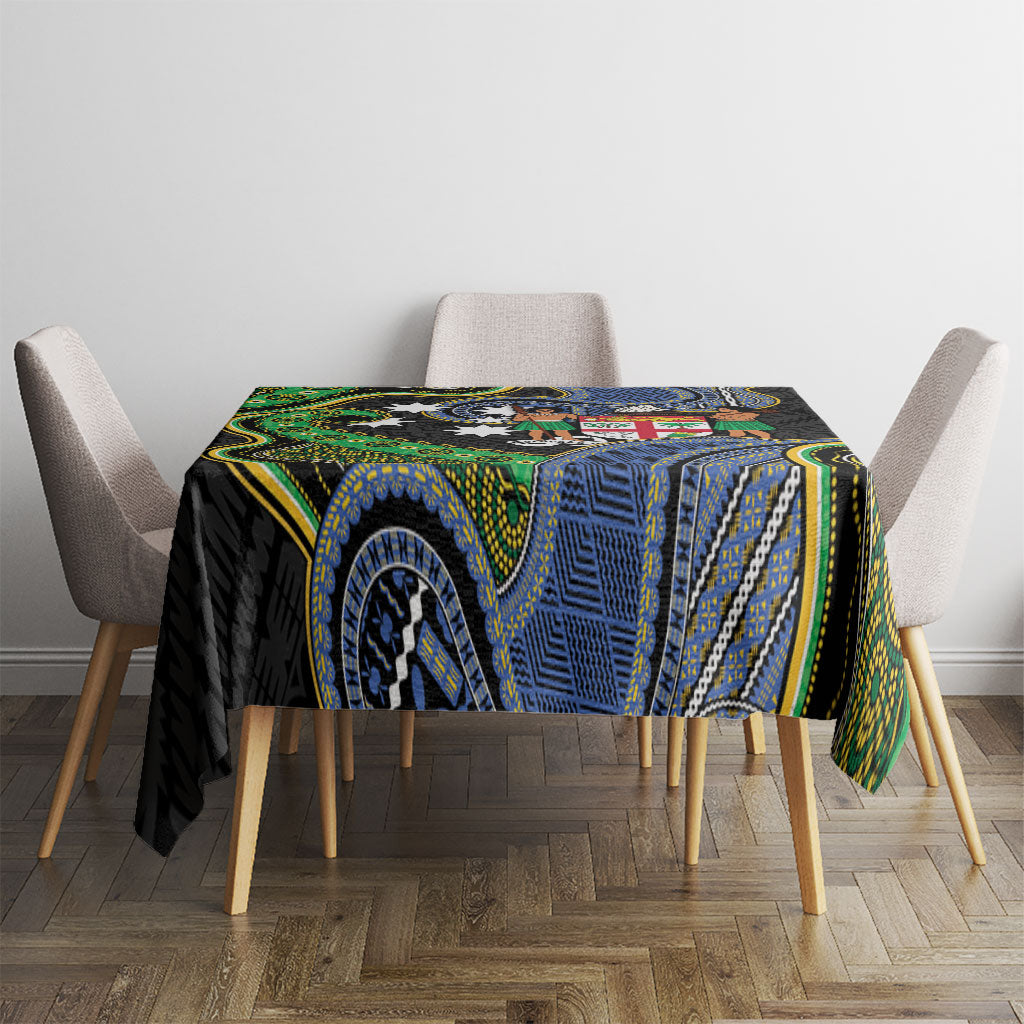 South Sea Islanders And Fiji Tablecloth Fijian Coat Of Arms And Southern Cross DT05 - Polynesian Pride
