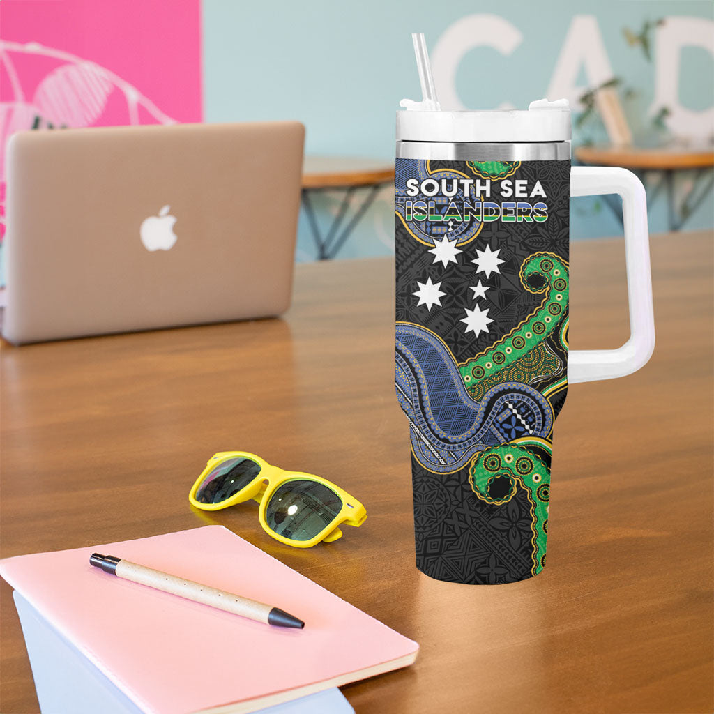 South Sea Islanders And Fiji Tumbler With Handle Fijian Coat Of Arms And Southern Cross DT05 - Polynesian Pride