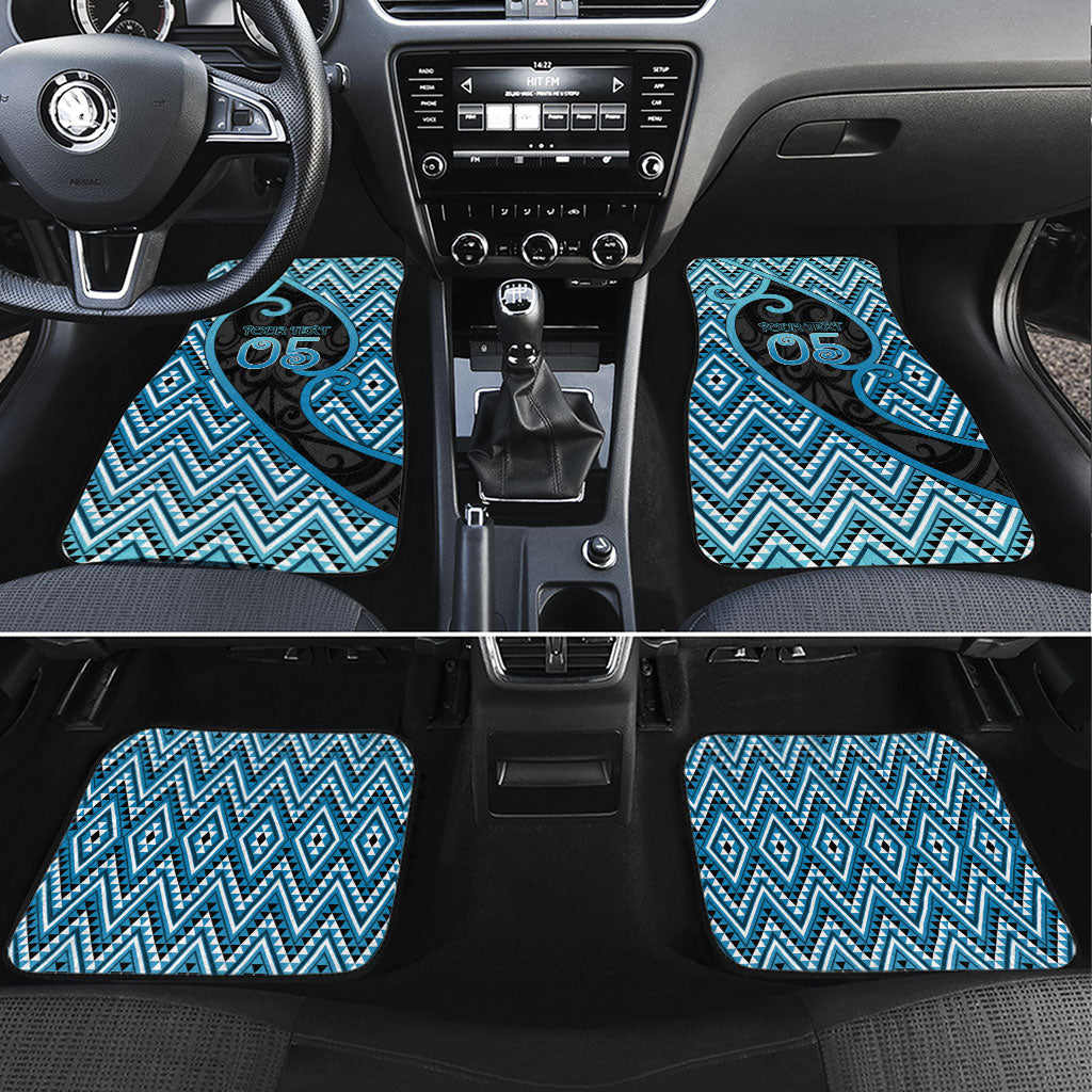 Custom Aotearoa Atua Ranginui Car Mats Maori Sky Father Koru Patterns DT05 Set 4pcs Blue - Polynesian Pride