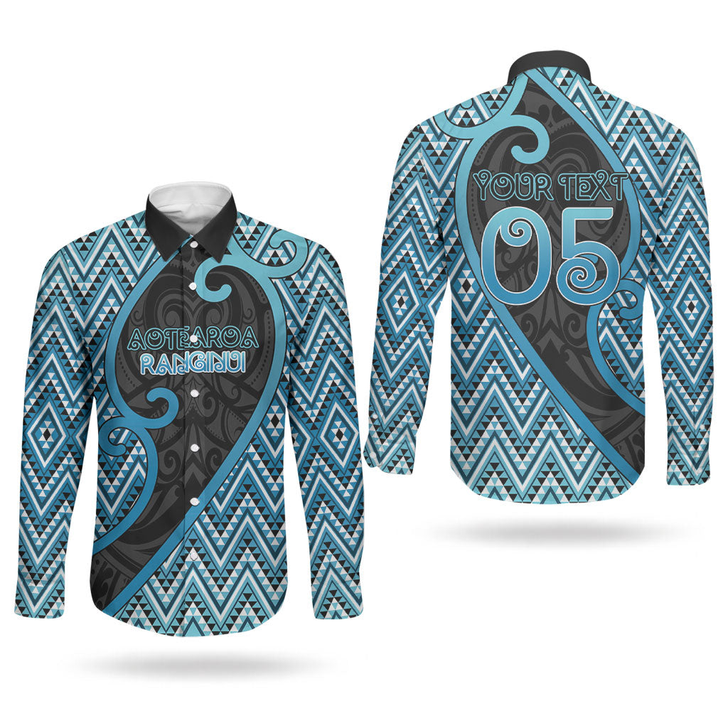 Custom Aotearoa Atua Ranginui Couples Matching Long Sleeve Bodycon Dress and Long Sleeve Button Shirt Maori Sky Father Koru Patterns DT05 - Polynesian Pride