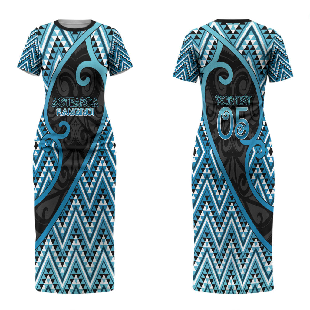 Custom Aotearoa Atua Ranginui Couples Matching Short Sleeve Bodycon Dress and Long Sleeve Button Shirt Maori Sky Father Koru Patterns DT05 - Polynesian Pride