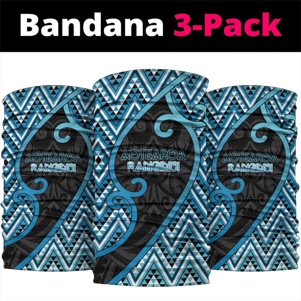 Aotearoa Atua Ranginui Neck Gaiter Maori Sky Father Koru Patterns DT05 package One Size: 25*50cm Blue - Polynesian Pride
