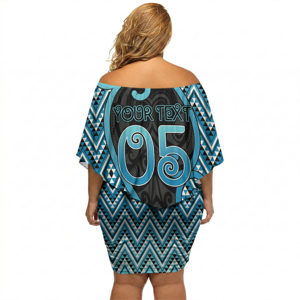 Custom Aotearoa Atua Ranginui Off Shoulder Short Dress Maori Sky Father Koru Patterns DT05 - Polynesian Pride