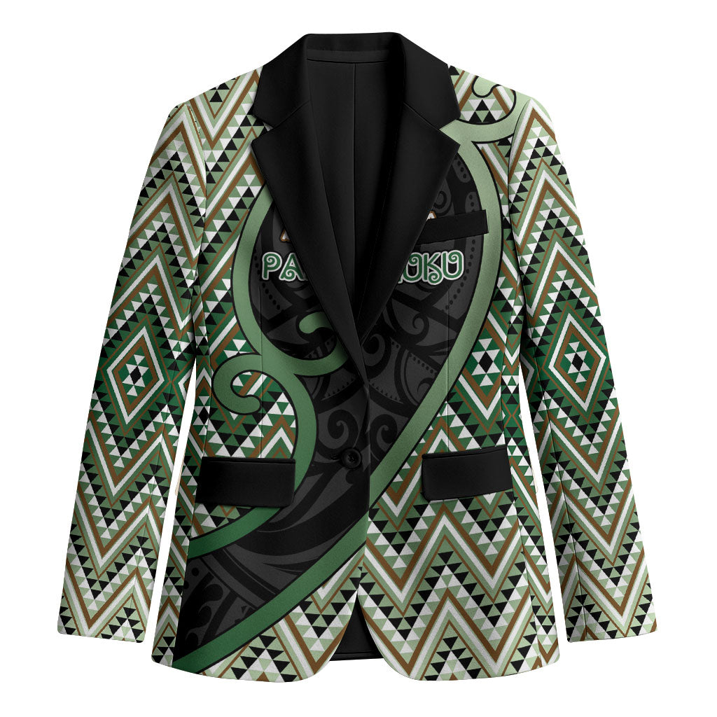 Custom Aotearoa Atua Papatuanuku Blazer Earth Mother Father Koru Patterns DT05 Unisex Green - Polynesian Pride